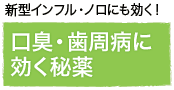 新型インフル・ノロにも効く！口臭・歯周病に効く秘薬